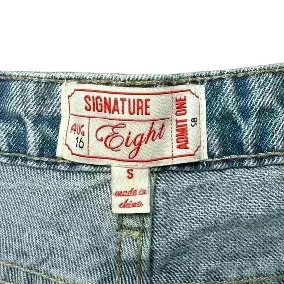 Signature8 Cut Off Cargo Utility Denim Shorts Size Small​ - Picture 8 of 12